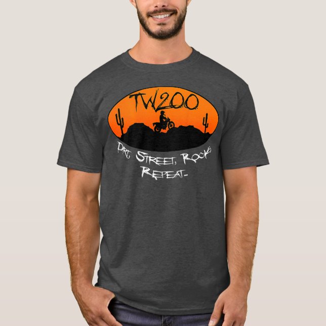 TW200 Trailway Motorcycle Enduro OffRoad T Shirt (Framsida)
