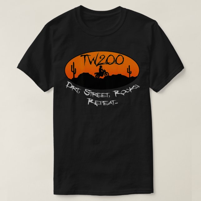 TW200 Trailway Motorcycle Enduro OffRoad T Shirt (Design framsida)