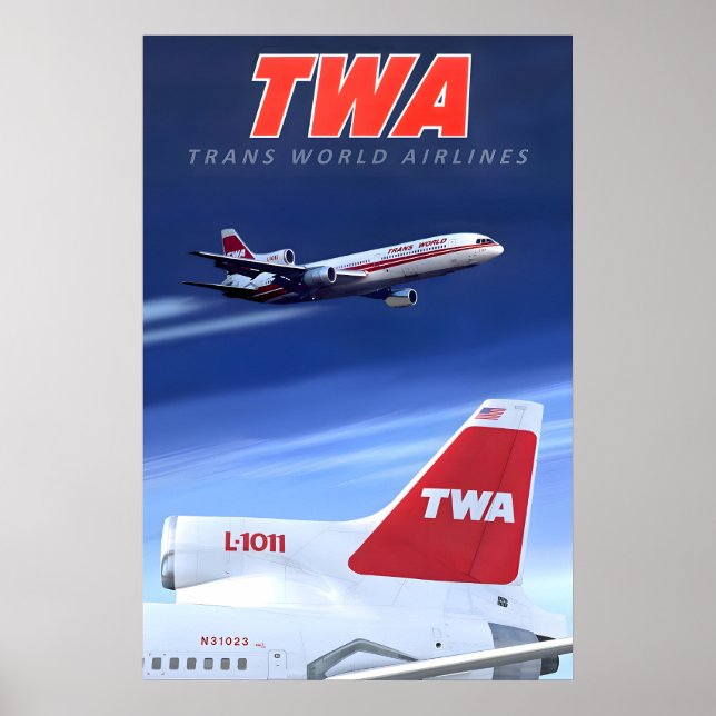 TWA Trans World Airlines Resposter Lockheed Poster (Framsidan)