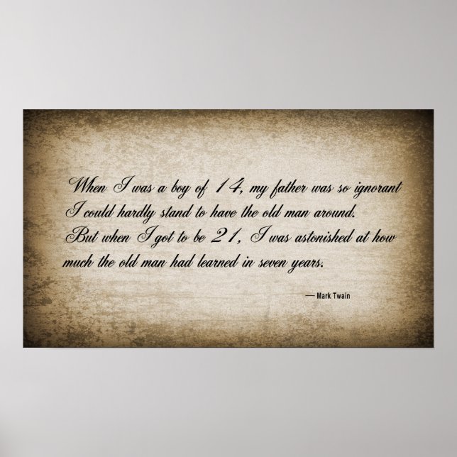 TWAIN's QUOTE on the AGING YOUTH Poster (Framsidan)