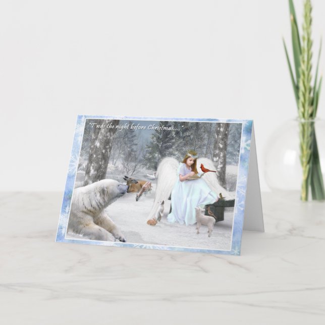 Twas natten för jul - helgdagskort helgkort (Framsida)