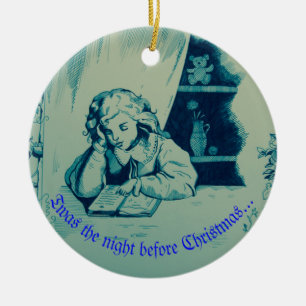 Twas natten för jul julgransprydnad keramik
