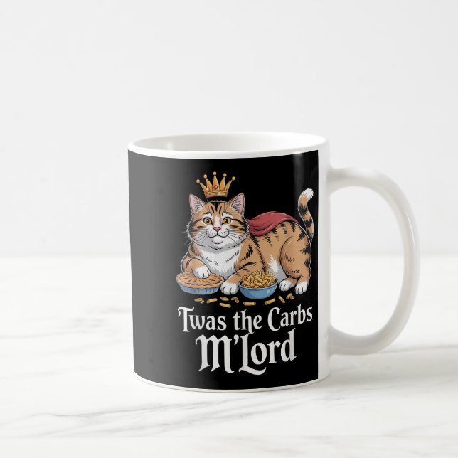 Twas the Carbs, Mlord Funny Cat Lovers Meme Kaffemugg (Höger)