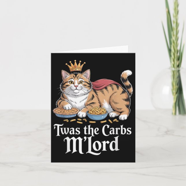Twas the Carbs, Mlord Funny Cat Lovers Meme Kort (Framsida)