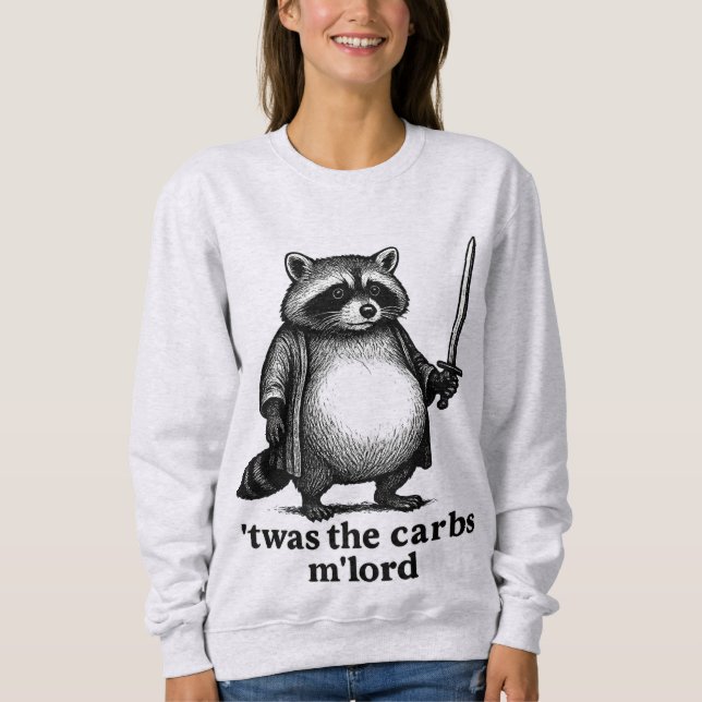 TWAS The Carbs M'Lord Raccoon | Medieval Trash Pa T Shirt (Framsida)