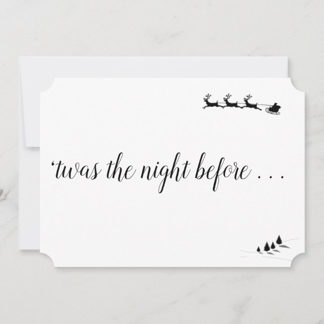 "Twas the Natt before"-inbjudan till jul-Kväll Inbjudningar (Framsida)
