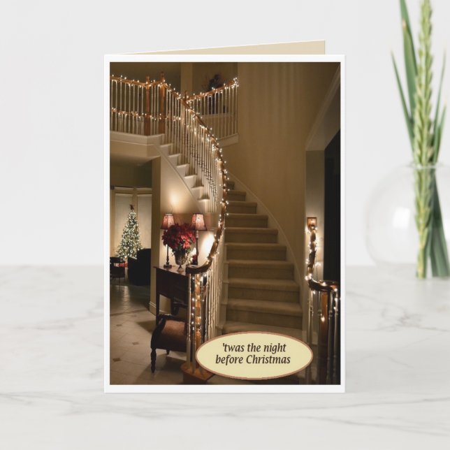 "Twas the night before jul" kort med kuvert (Framsida)