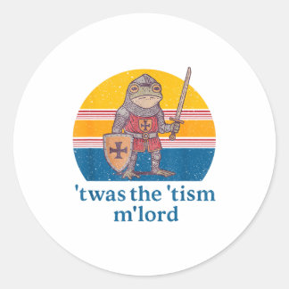 Twas The Tism M Lord Frog Knight - Autism Awarenes Runt Klistermärke