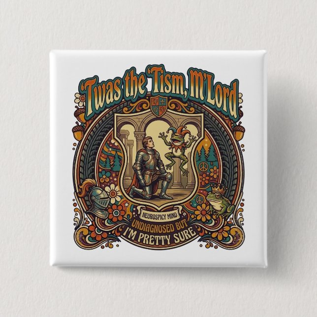  Twas the Tism M'Lord Autism Funny Neurospicy  Knapp (Framsida)