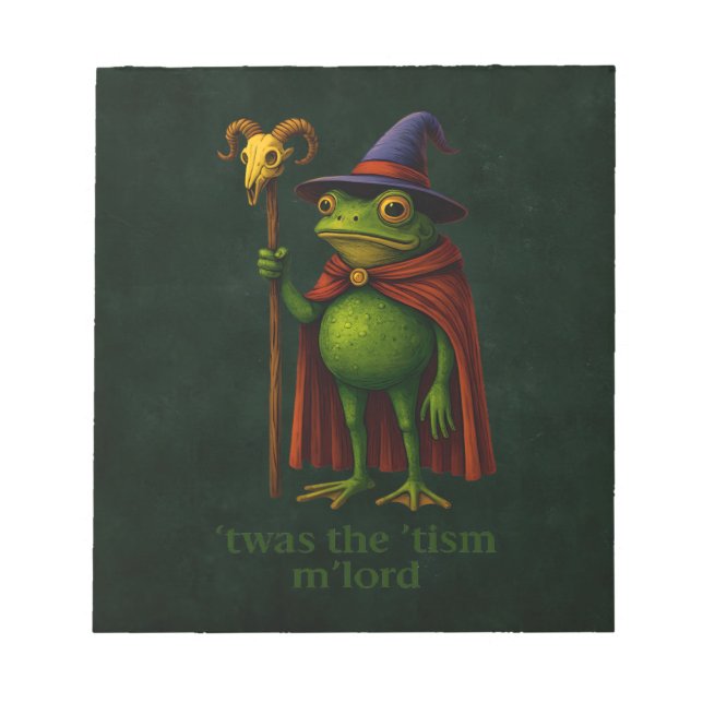 T'was The 'Tism M'Lord Frog Meme Autism Awareness Anteckningsblock (Framsida)