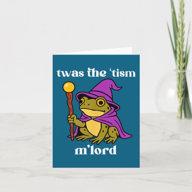 Twas The tism M'lord Funny Meme Frog Witch Autism  Kort (Framsida)