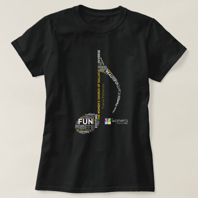 TWCD - Gult för Ord-anteckning T Shirt (Design framsida)