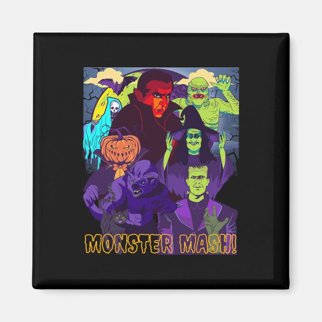 Twear Tee's Monster Mash Halloween Costume Roligt  Magnet (Framsidan)