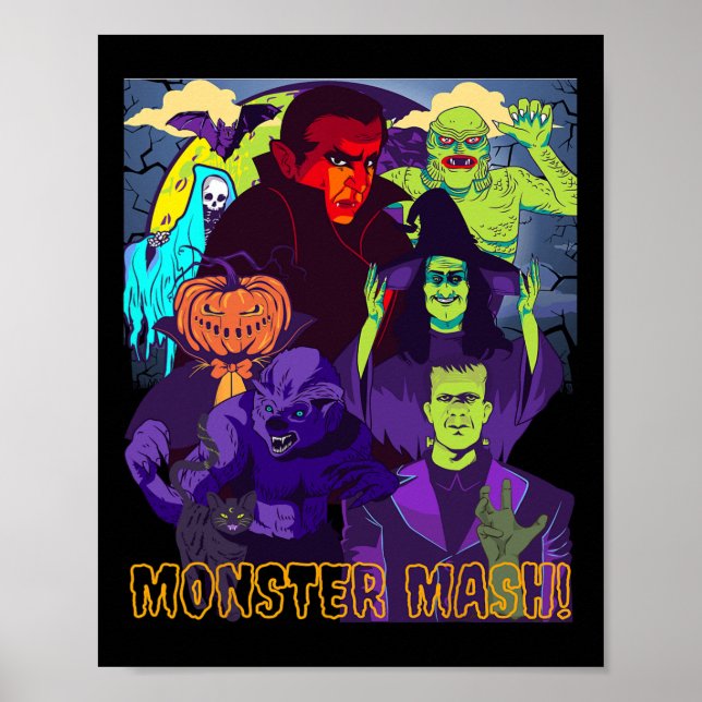 Twear Tee's Monster Mash Halloween Costume Roligt  Poster (Framsidan)