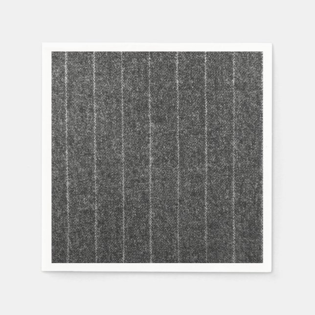 Tweed Slate Black Fabric med Grått Streck Pappersservett (Framsidan)