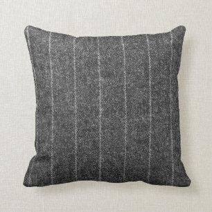 Tweed Slate Fabric Grått Streck Kudde
