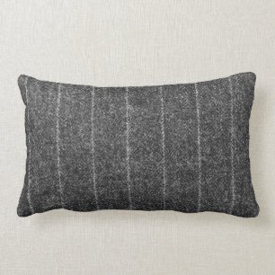Tweed Slate Fabric Grått Streck Lumbarkudde