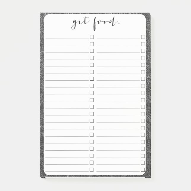Tweed Slate Fabric Grått Streck Post-it Block (Framsida)