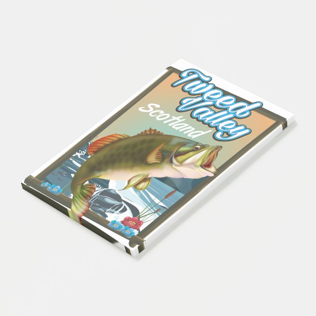 Tweed Valley Scotland Fishing poster Post-it Block (Vinklad)