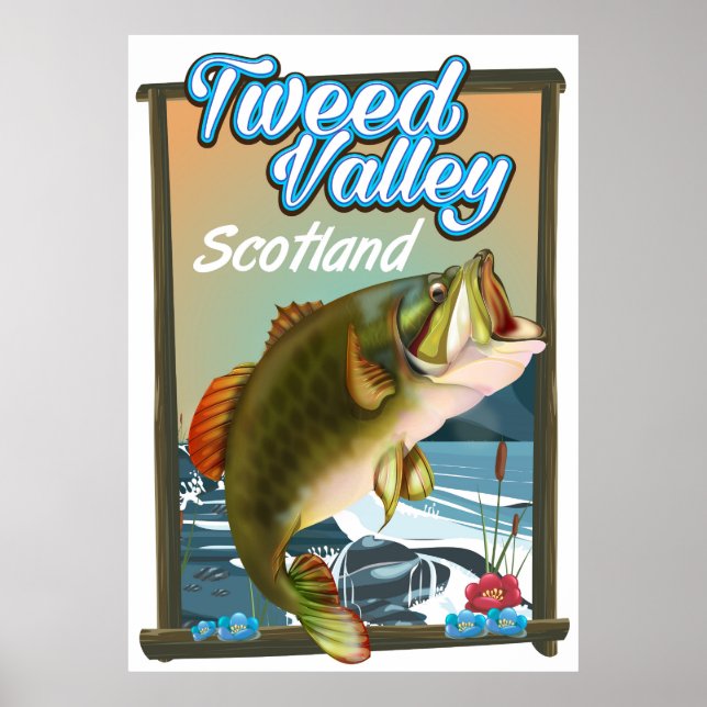 Tweed Valley Skottland Fiske affisch (Framsidan)