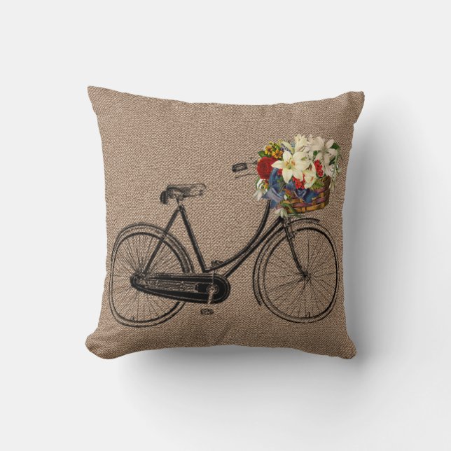 Tweedbrun cykelblomma  Kastkudde Kudde (Framsida)