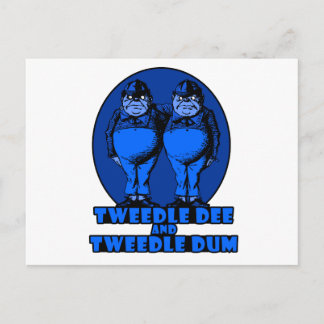 Tweedle Dee and Tweedle Dum Logotyp Blue Vykort