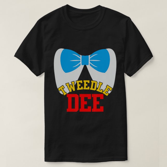 Tweedle Dee Dum lustiga matchande halloween-kostum T Shirt (Design framsida)