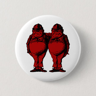 Tweedle Dee och Tweedle den Dum Inked röda Knapp