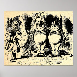 Tweedle Dee och Tweedle Dum Alice Poster