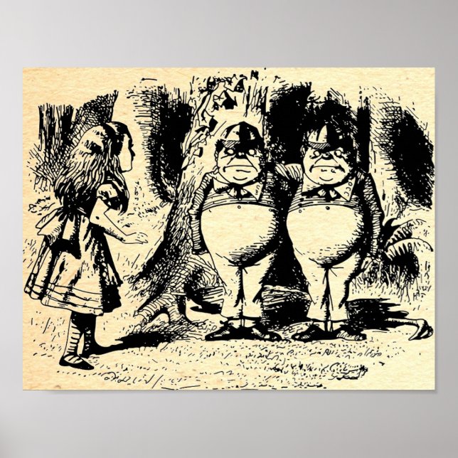 Tweedle Dee och Tweedle Dum Alice Poster (Framsidan)