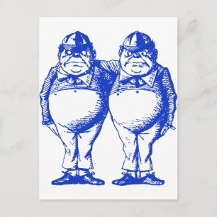 Tweedle Dee och Tweedle Dum Inked Blue Vykort