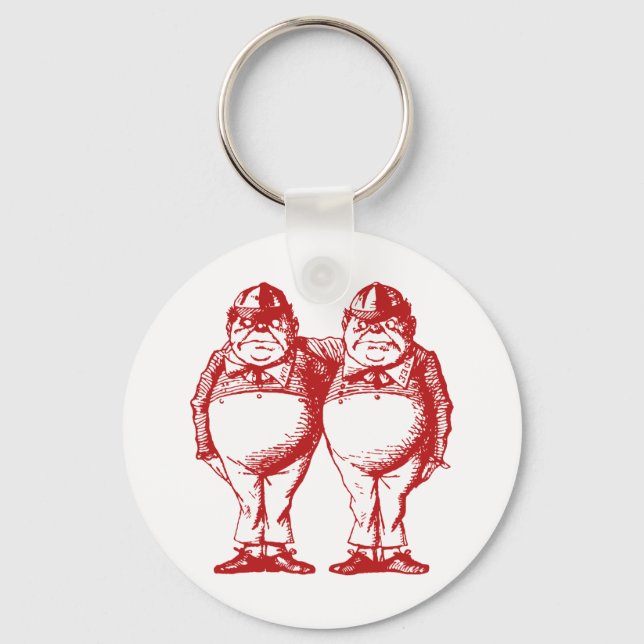 Tweedle Dee och Tweedle Dum Inked Red Nyckelring (Framsida)