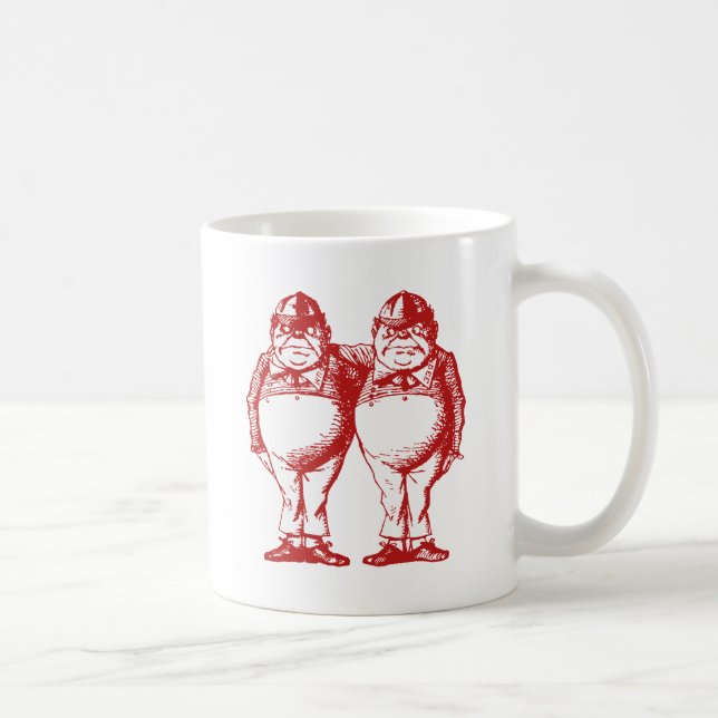Tweedle Dee och Tweedle Dum Inked rött Kaffemugg (Höger)