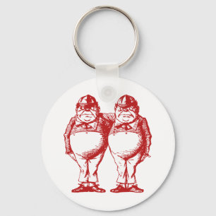 Tweedle Dee och Tweedle Dum Inked rött Nyckelring