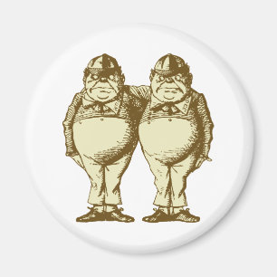 Tweedle Dee och Tweedle Dum Inked Sepia Magnet