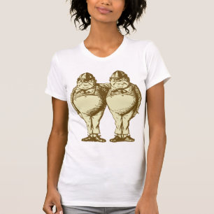 Tweedle Dee och Tweedle Dum Inked Sepia T Shirt