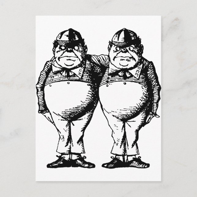 Tweedle Dee och Tweedle Dum Inked Vykort (Framsida)