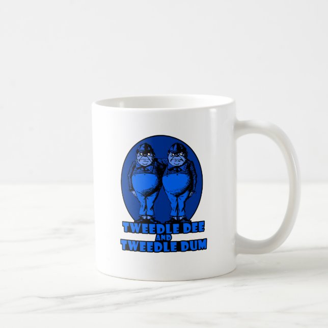 Tweedle Dee och Tweedle Dum logotypblått Kaffemugg (Höger)