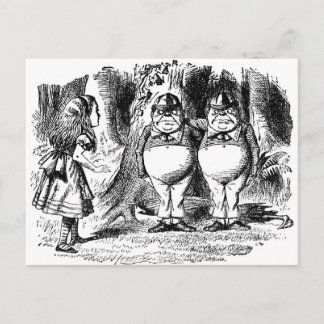 Tweedle Dee och Tweedle Dum Postcard Vykort