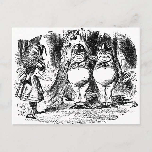 Tweedle Dee och Tweedle Dum Postcard Vykort (Framsida)