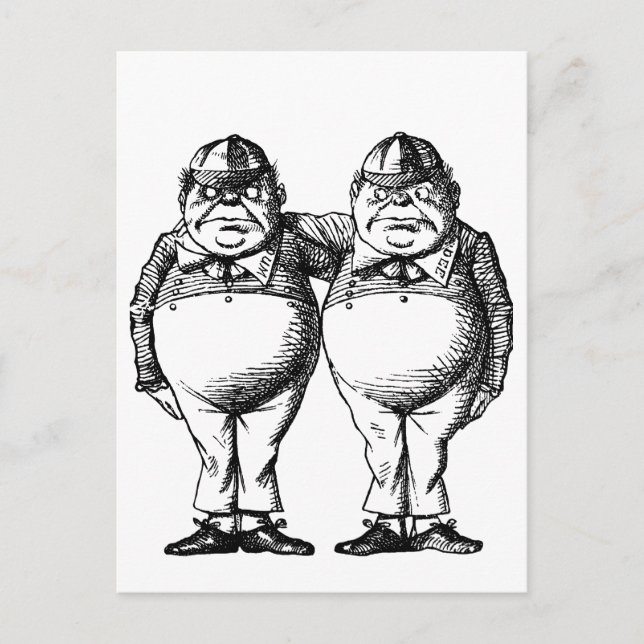 Tweedle Dee och Tweedle Dum Vykort (Framsida)
