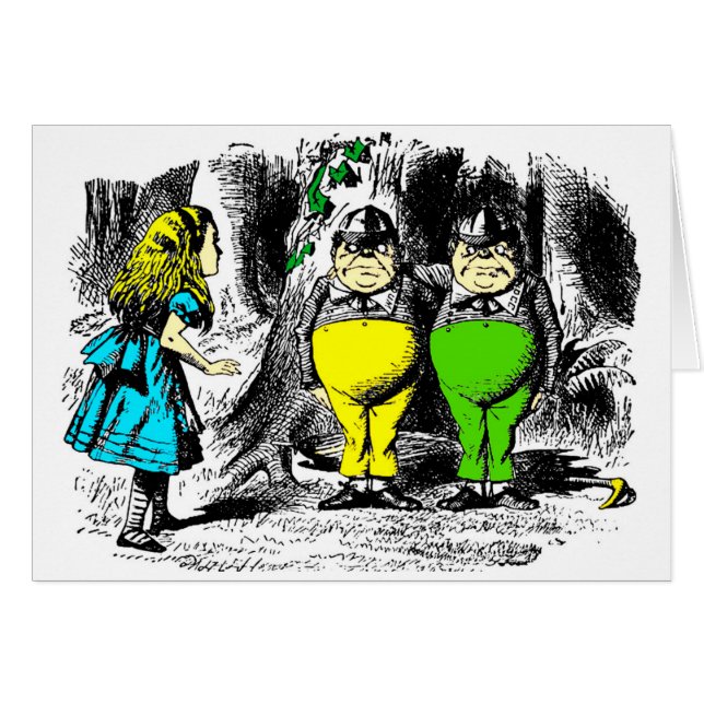 Tweedle Dee & Tweedle Dum Hälsningskort (Framsidan Horizontal)