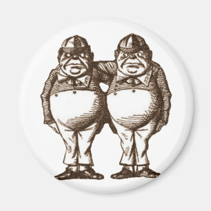 Tweedle Dee & Tweedle Dum Sepia Magnet