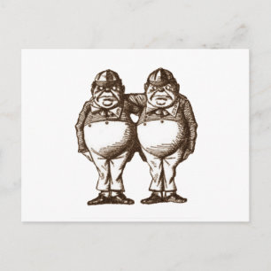 Tweedle Dee & Tweedle Dum Sepia Vykort