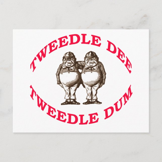 Tweedle Dee & Tweedle Dum Vykort (Framsida)