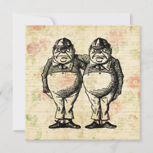 Tweedledee och Tweedledum Alice i Wonderland Julkort