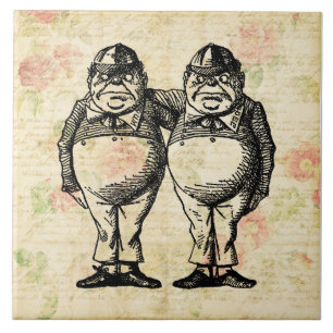 Tweedledee och Tweedledum Alice i Wonderland Kakelplatta