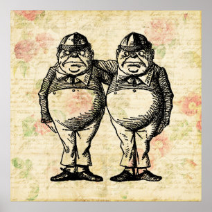 Tweedledee och Tweedledum Alice i Wonderland Poster