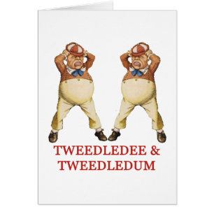 TWEEDLEDEE & TWEEDLEDUM I UNDERLAND HÄLSNINGSKORT
