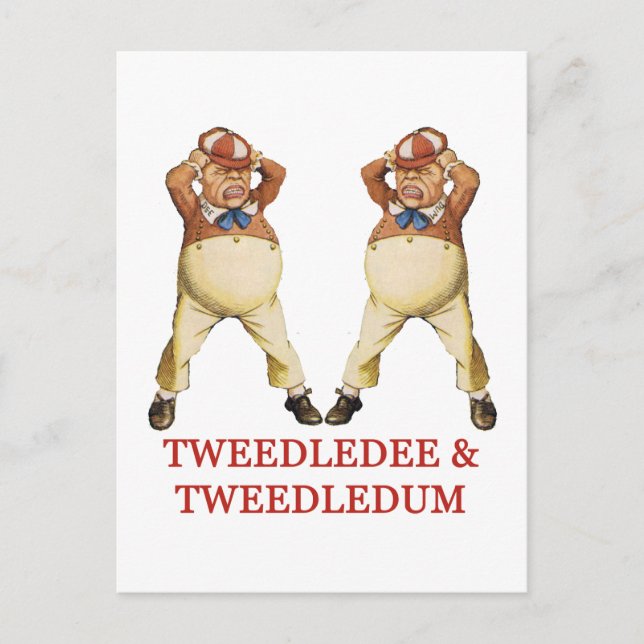 TWEEDLEDES & TWEEDLEDUM I WONDERLAND VYKORT (Framsida)